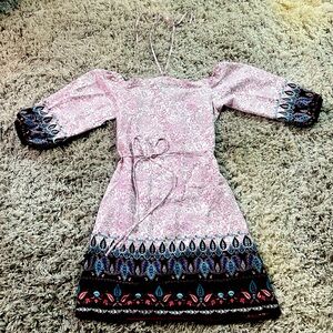 Loft NWT Sz: SP.  Off the shoulder, tie neck paisley and scroll tie waist dress